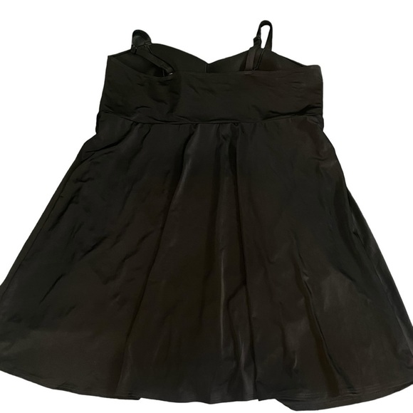 Swim by Cacique Black Wireless One Piece Lined Sleeveless Mini Swim Dress Sz 36 - Picture 6 of 15